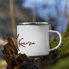 Load image into Gallery viewer, Coffee &amp; Karenza Log - Enamel Mug
